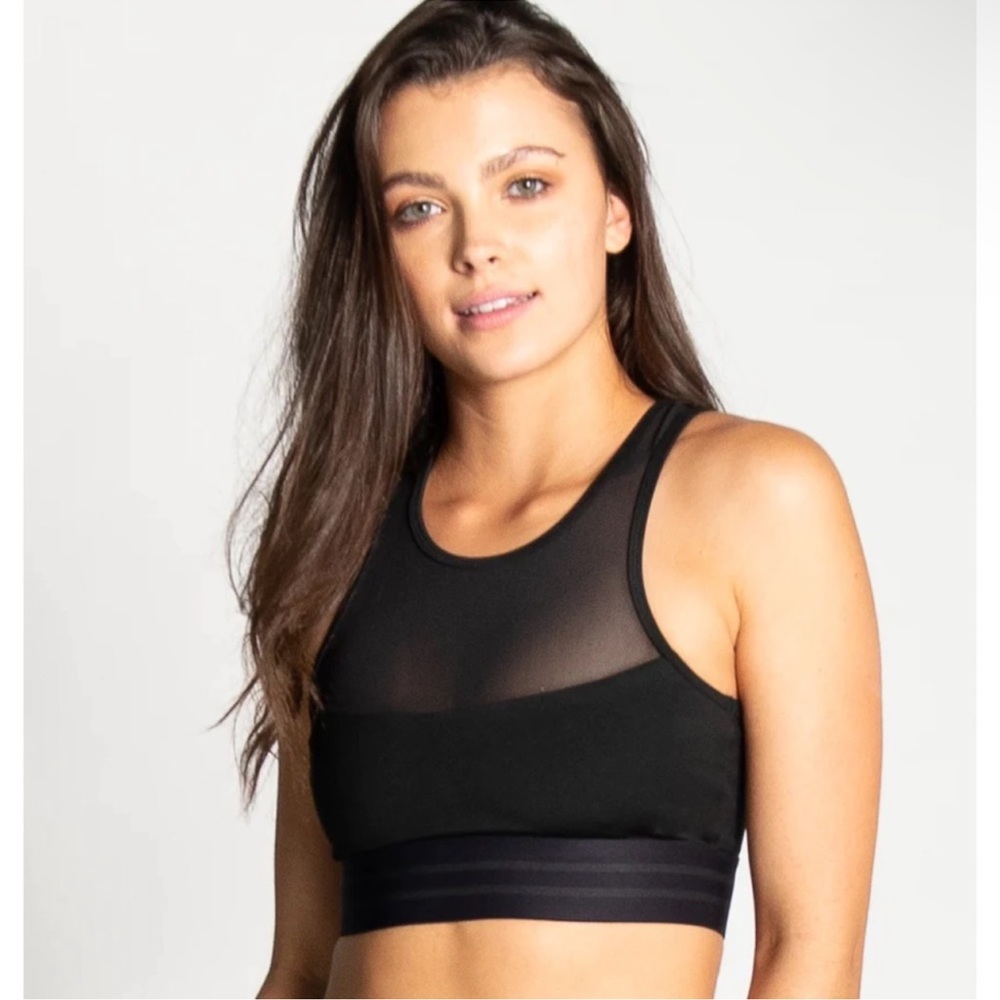 Beloforte Sia Sports Bra Black, mesh detailing size XS